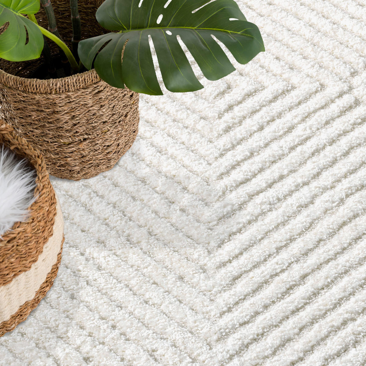 KURZFLOR-TEPPICH Lounge 0632 Creme 120x170 cm - Creme, Textil (120/170cm) - carpet city
