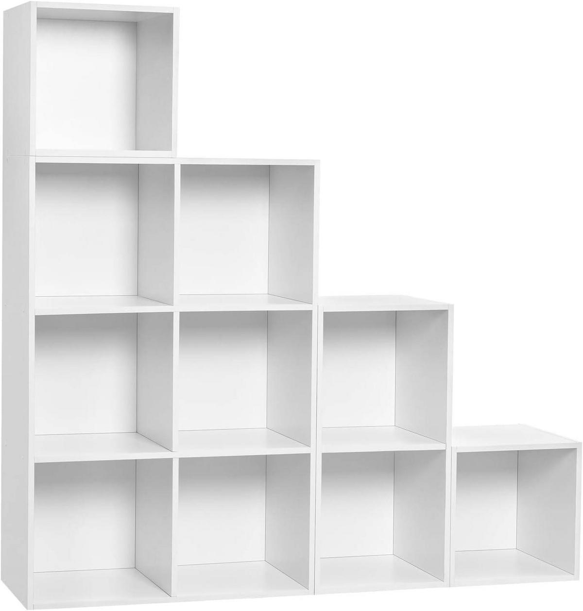 REGALE Bücherregal mit 10 Fächern, 120 x 120 x 30 cm,Weiß - Weiß, Holzwerkstoff (120/120/30cm) - Woltu
