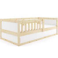 BODENBETT 80x160 cm in Pine ,Montessori Kinderbett mit Stauraum & Rausfallschutz Smart 2 - Naturfarben, Holz (80/160cm) - Interbeds