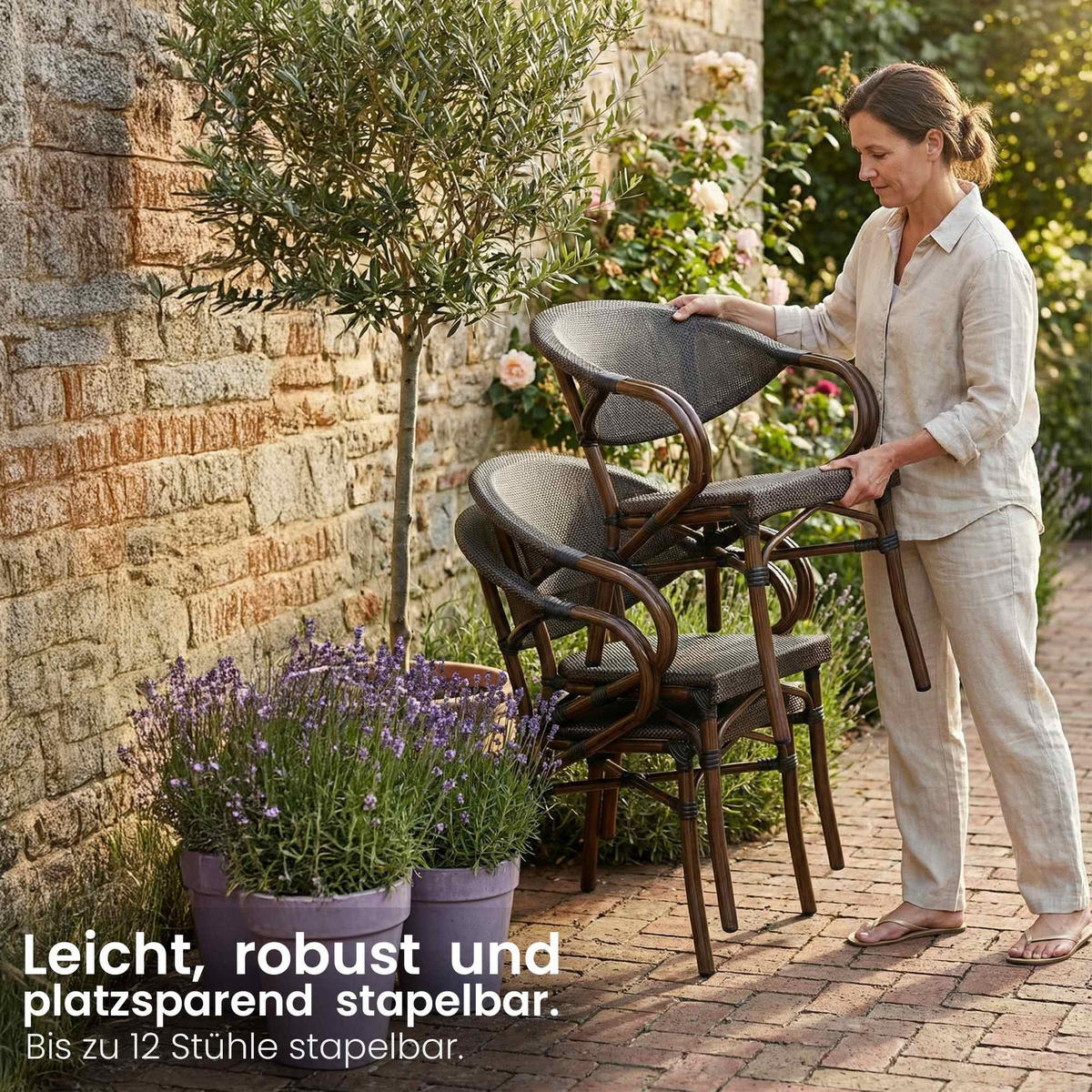 GARTENSTUHL Stoff Coffee - Braun, Textil (57/83/57cm) - CLP