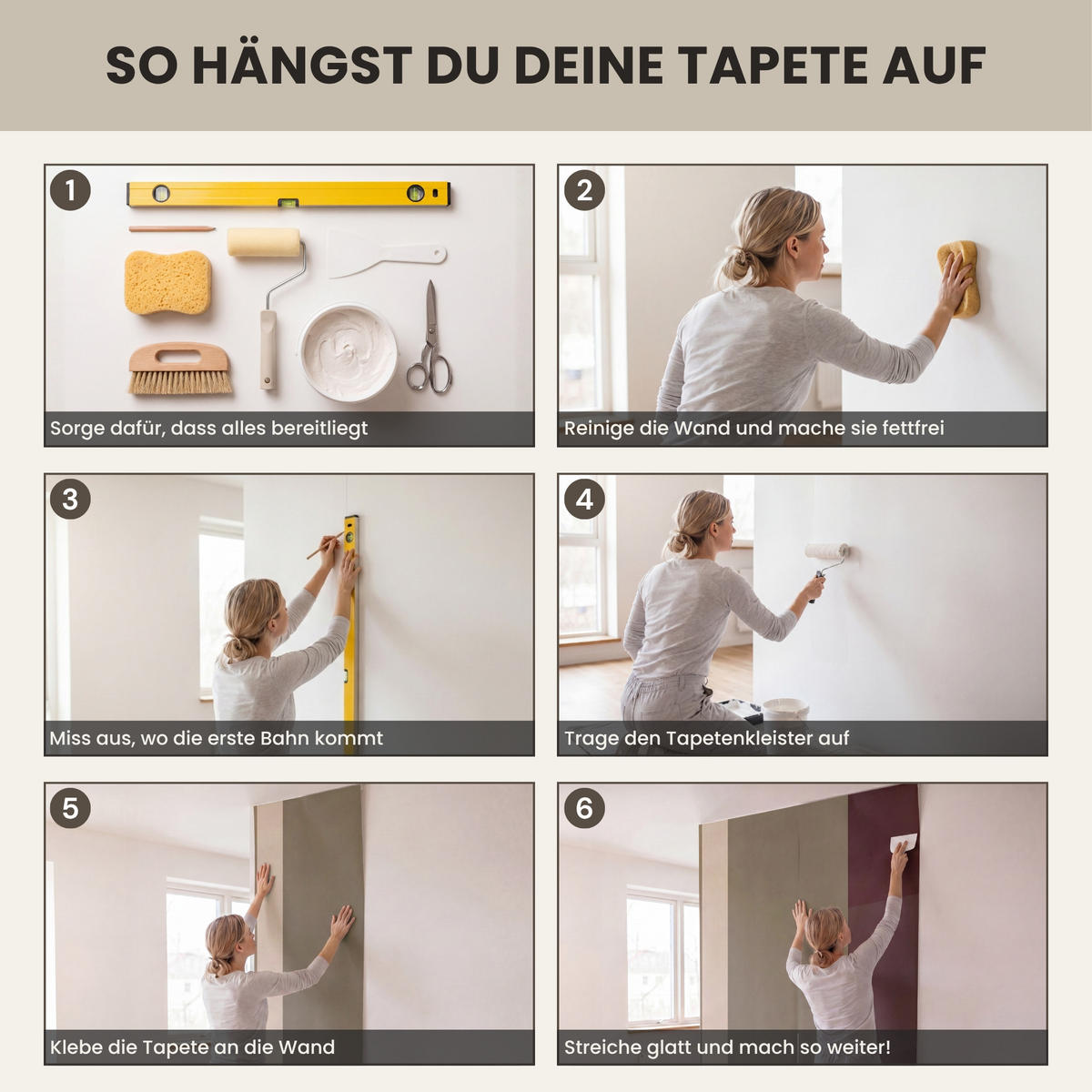 TAPETE - Unis - Abstrakt - Bordeaux - Linien - 120x280 cm - Multicolor, Papier (120/280cm) - OnlyWow