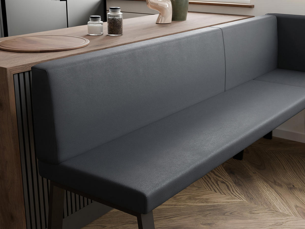 ECKBANK rechts MONO Y Kunstleder glatt, 128/168 cm Grau - Grau, Kunststoff/Textil (128/168cm) - Idohome
