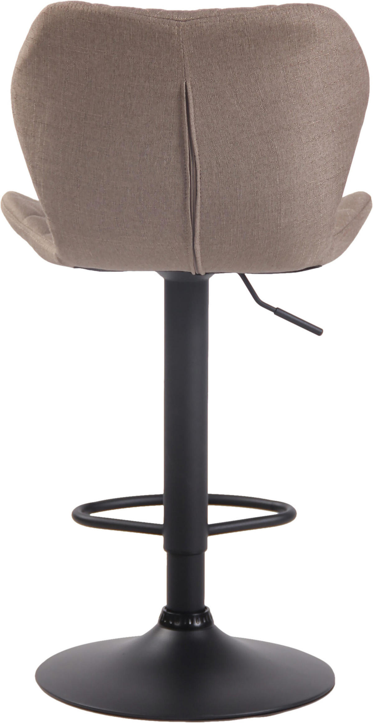 BARHOCKER Cora, Gestell schwarz, Stoff Taupe - Schwarz/Grau, Textil/Metall (47/100/51cm) - TPFLiving