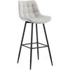 BARHOCKER Samt grau - Schwarz/Grau, Textil/Metall (47/106/52cm) - CLP