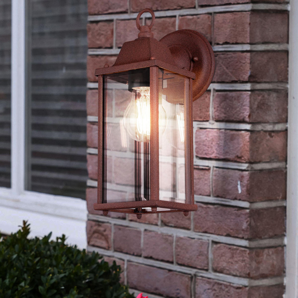 LED WANDLEUCHTE OLONA Rostfarben Braun - Braun, Glas (14.5/11/29cm)