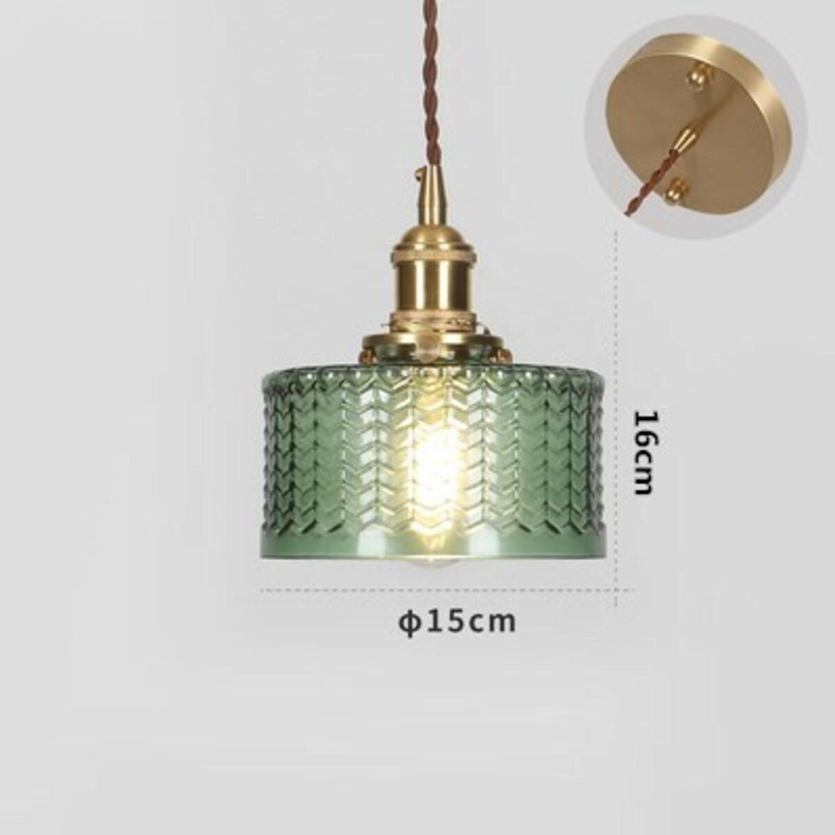 LED-HÄNGELEUCHTE Grün 4W 15/15/16-150 cm - Grün, Glas (15/15/16cm) - Authentics