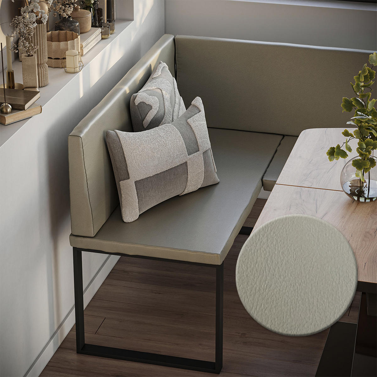 LAVICE DO JÍDELNY DO ROHU Ravon Kašmír - kašmírová, textil (120/87/120cm) - Vicco