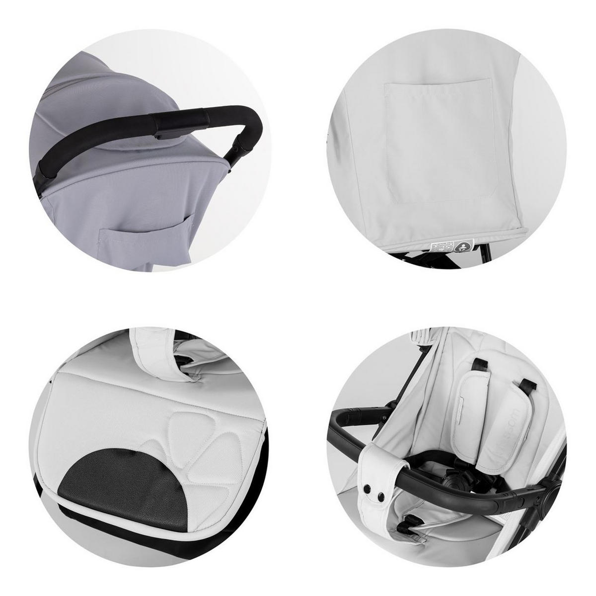 KINDERWAGEN Blossom grau Stoßdämpfer verstellbare Rückenlehne Korb bis 22kg - Grau, Metall (76/47/97cm) - Chipolino