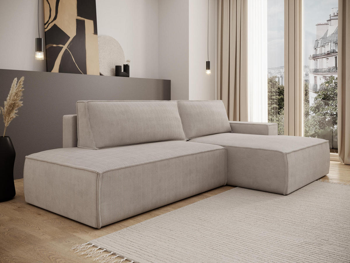 ECKSOFA FIORD Beige 275x167x85 cm - Beige, Textil (275/167cm) - FURNLUX