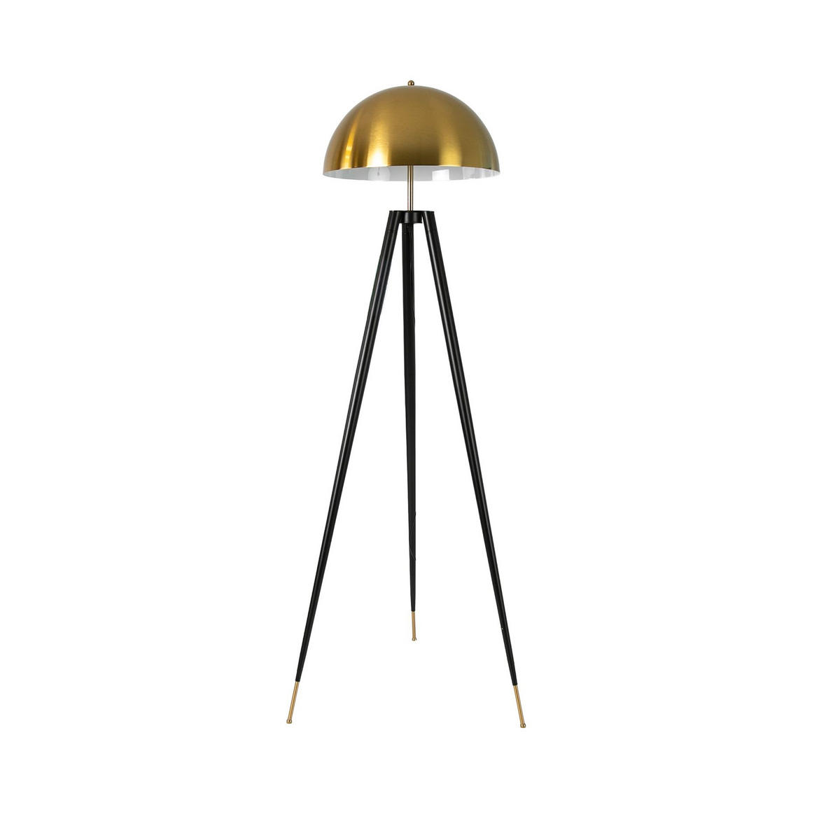 STEHLEUCHTE aus poliertem Stahl und schwarzem Stahl 63/59/160 cm - Schwarz, Metall (59/63/160cm) - The Lumine