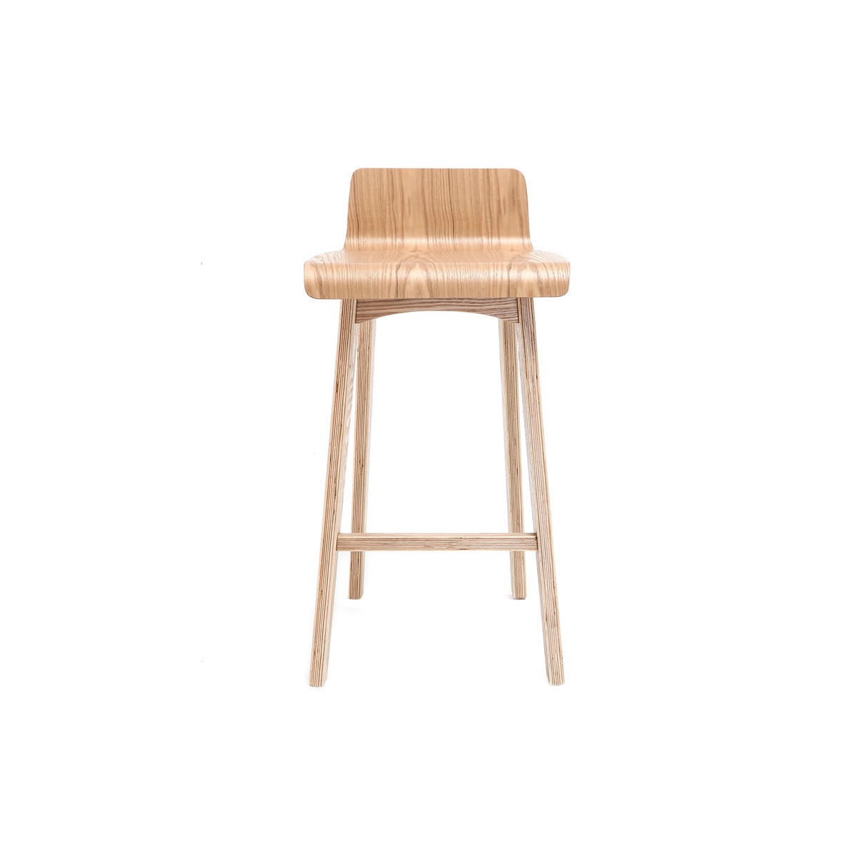 BARHOCKER Helles Holz H65 cm 2er-Set BALTIK - Hellbraun, Holz (44/77.5/39.5cm) - Miliboo