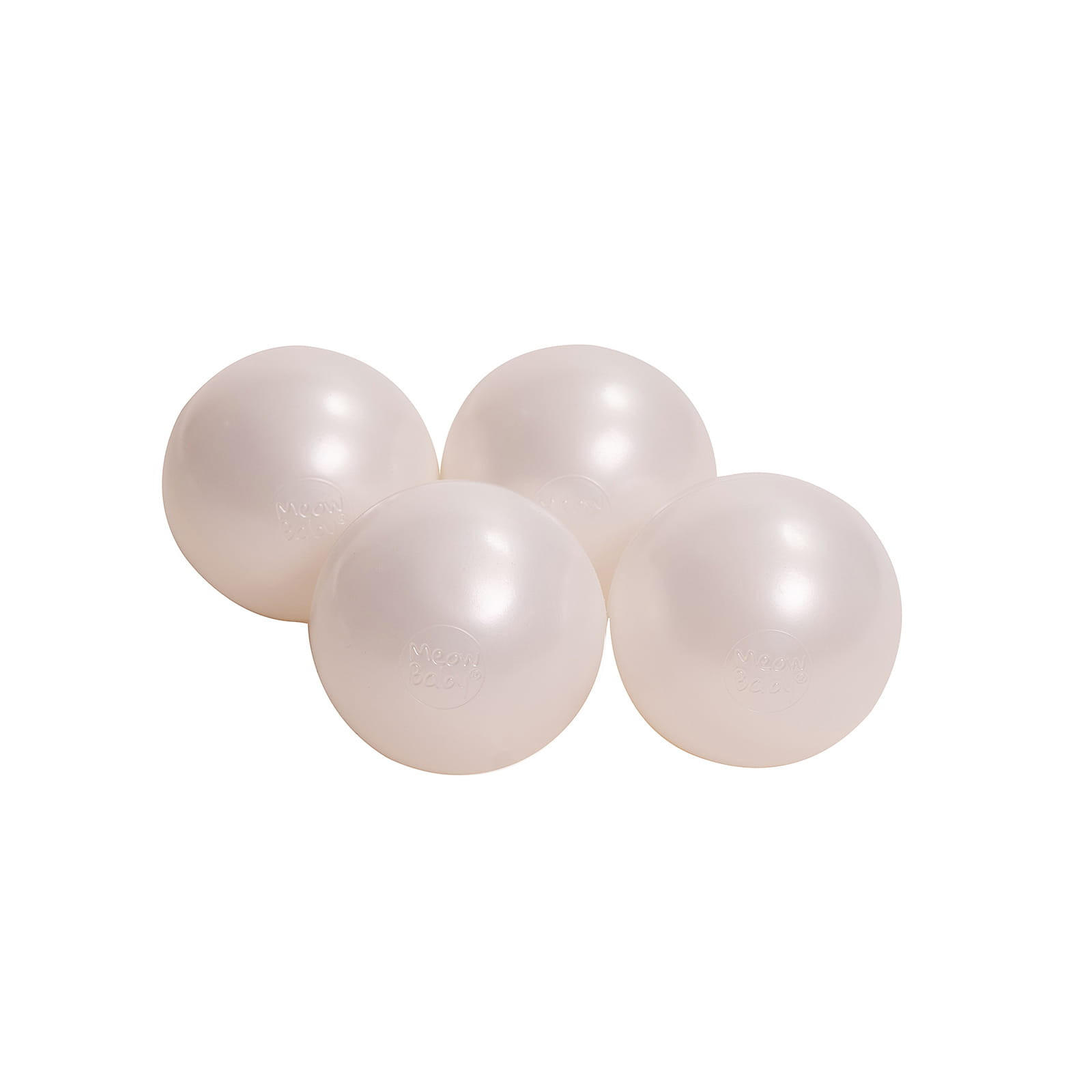 BÄLLE für Bällebad, Kinder Spielbälle, Plastikbälle 50 pcs.: Perlweiß - Perlmutt, Textil (7/7/7cm) - MeowBaby