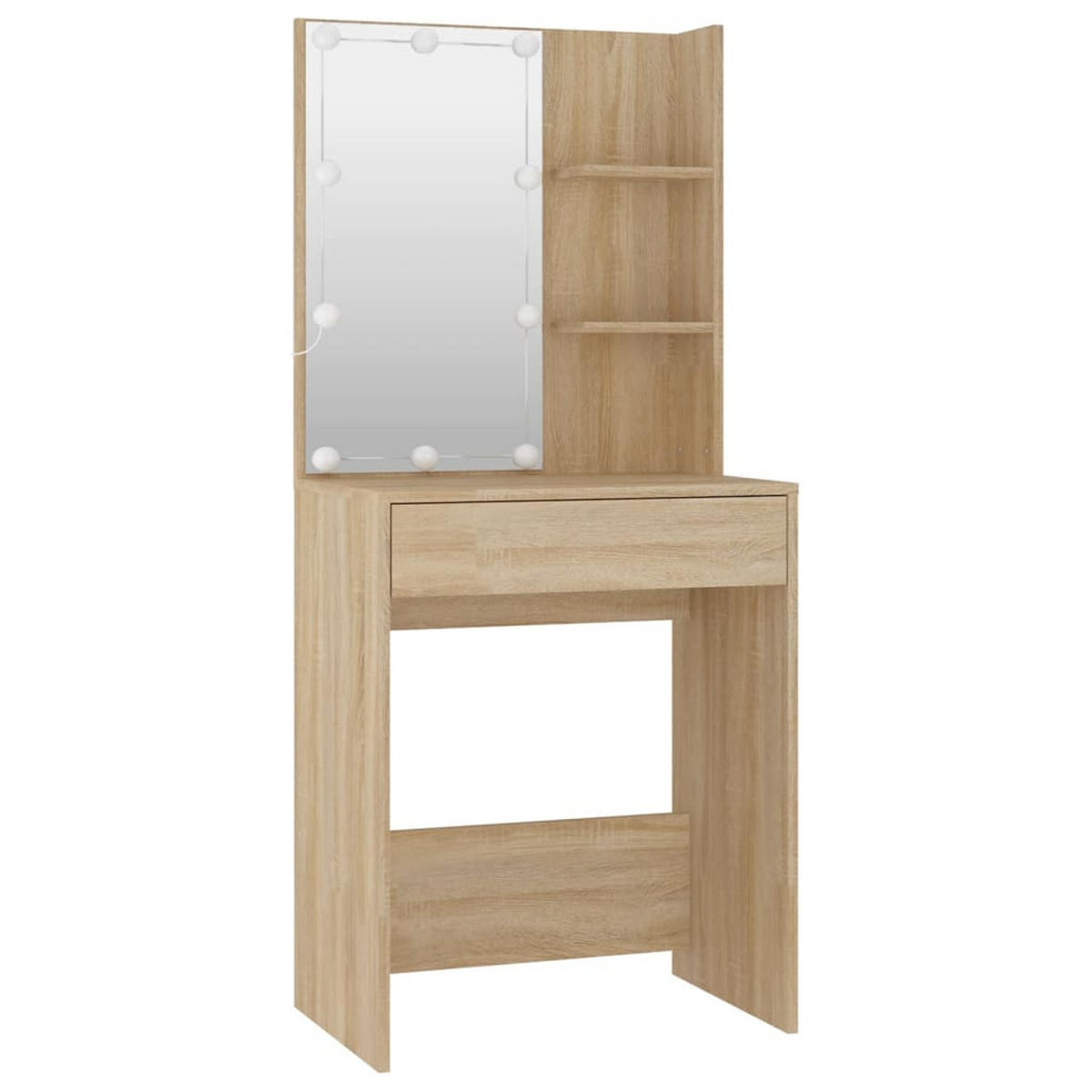 SCHMINKTISCH Dugan 60/40/140 cm - Braun, Holzwerkstoff (60/140/40cm) - Nettlife