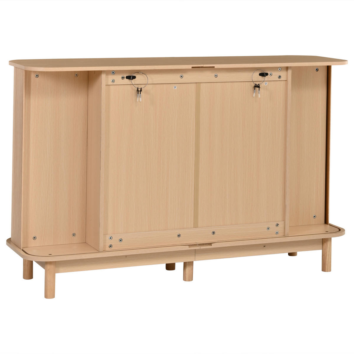 SIDEBOARD 140cm mit geschwungenen Kanten & 2 Türen - Naturfarben, Holzwerkstoff (140/88/40cm) - Urban Meuble