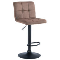BARHOCKER Peran Samt schwarz braun - Schwarz/Braun, Textil/Metall (46/114/47cm) - TPFLiving