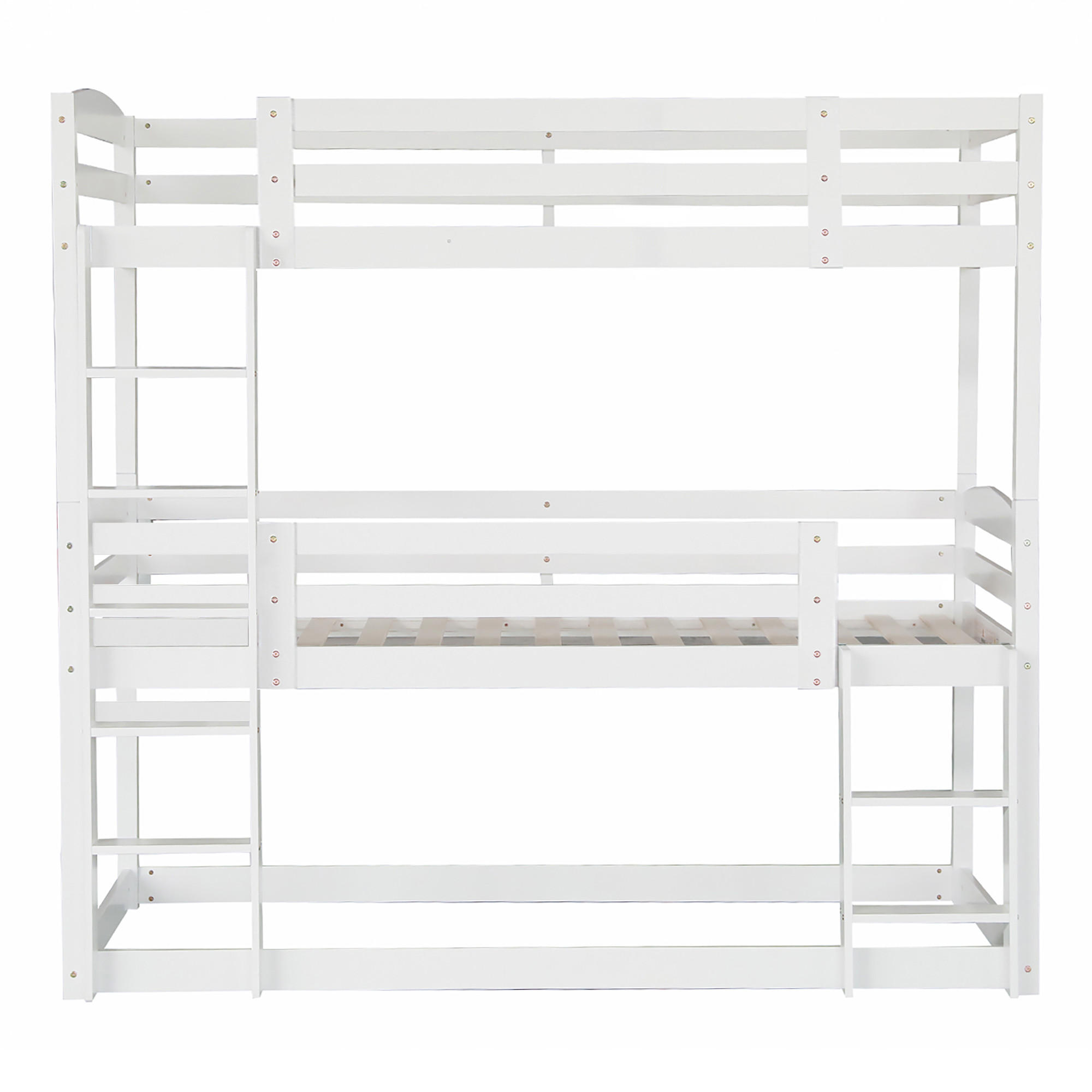 ETAGENBETT Holz 90/200 cm Weiß - Weiß, Holz - Raumix