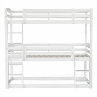 ETAGENBETT Holz 90/200 cm Weiß - Weiß, Holz - Raumix