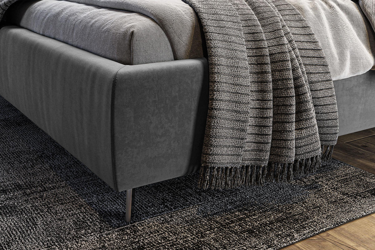 POLSTERBETT ANNY Grau Massivholz - Grau, Textil (200/200cm) - KAWOLA
