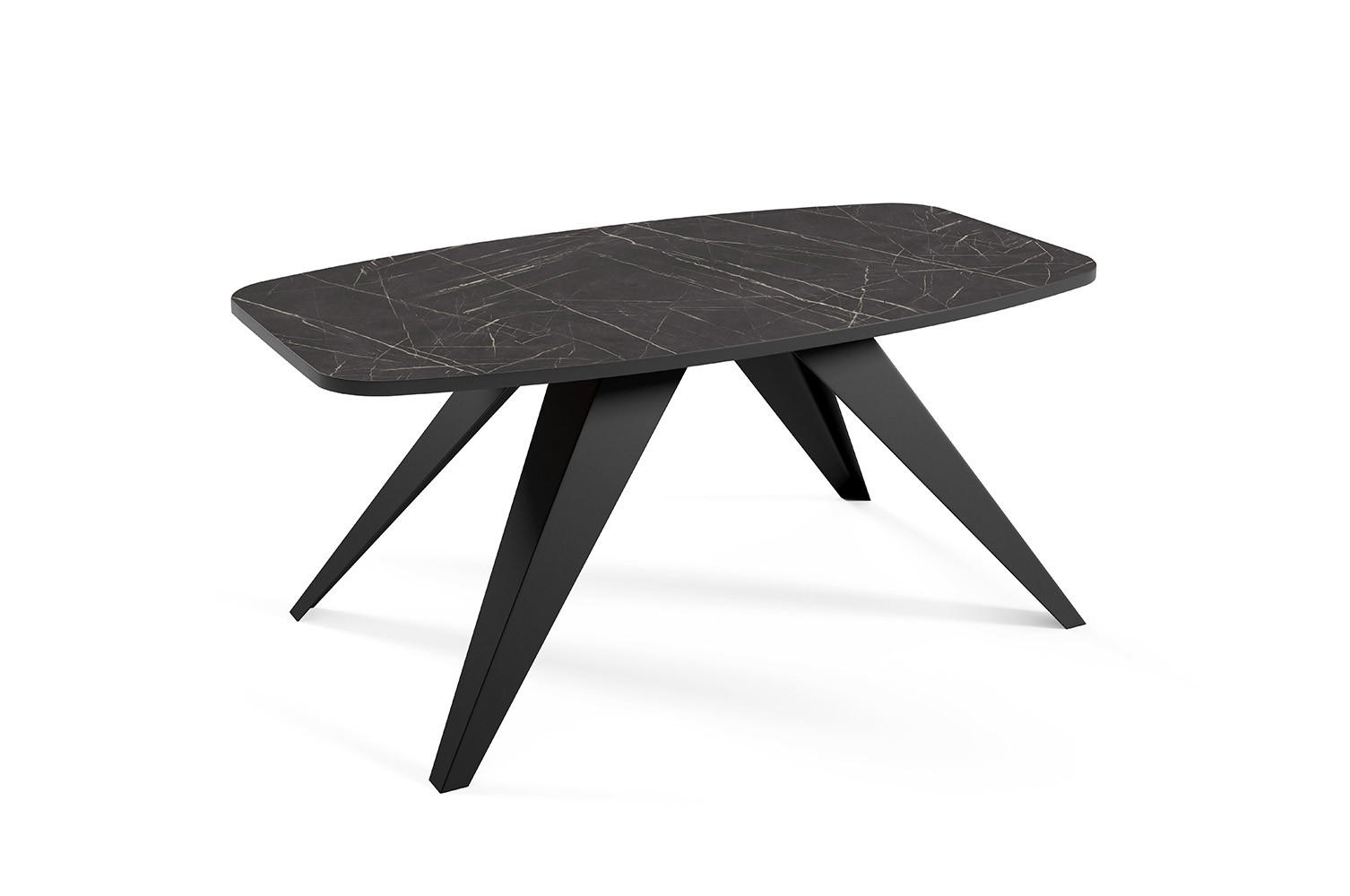 COUCHTISCH Luna Pietra Grigia Schwarz / Schwarz 120 / 60 / 48cm - Schwarz, Holz/Holzwerkstoff (60/120/48cm) - Feldmann-Wohnen