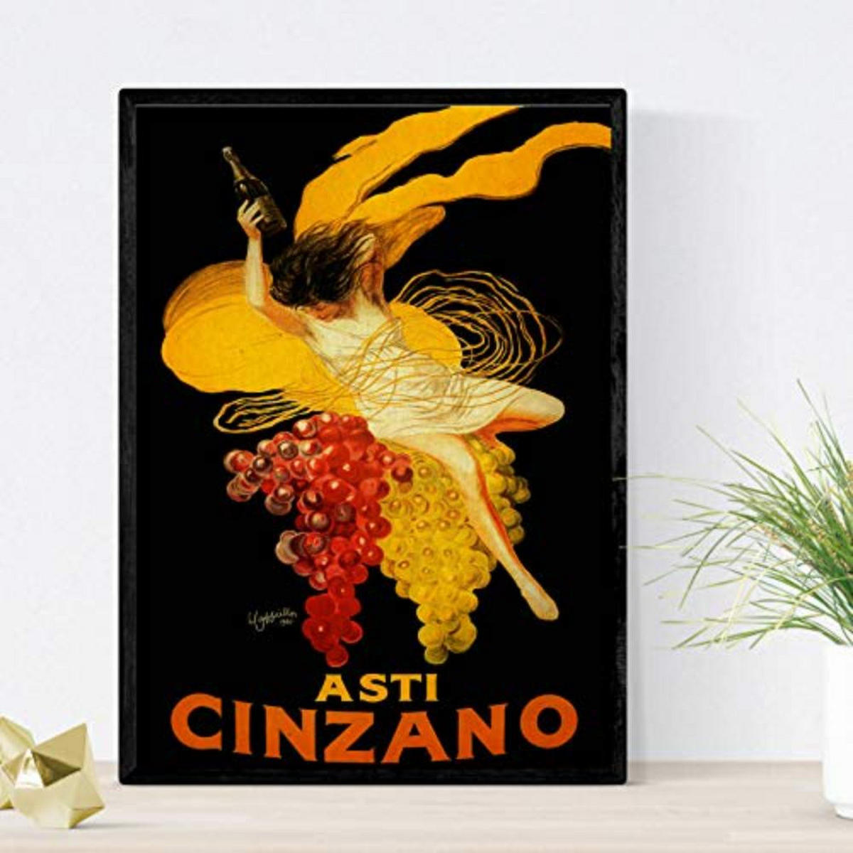 POSTER Set mit 4 Jahrgang Alkohol Plakate Campari, Cinzano, Cognac A4 Rahmenlos - Klar, Papier (29.7/3cm) - Nacnic