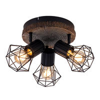 DECKENLEUCHTE PRISKA Holzoptik Schwarz Metall - Schwarz, Metall (30/30/30cm) - Globo Lighting