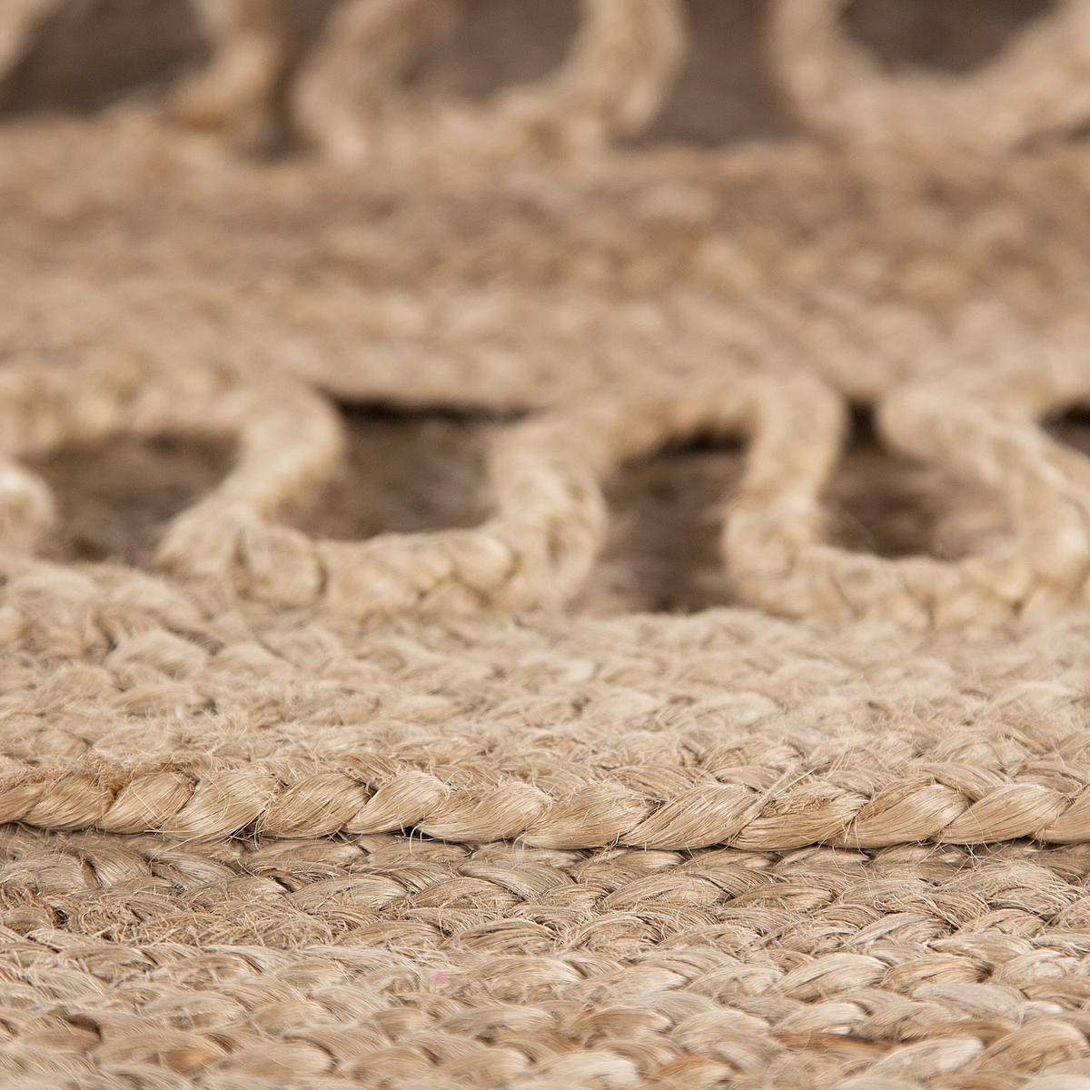 KURZFLOR-TEPPICH Dikili 120/120 cm - Beige, Naturmaterialien (120/120cm) - Beliani