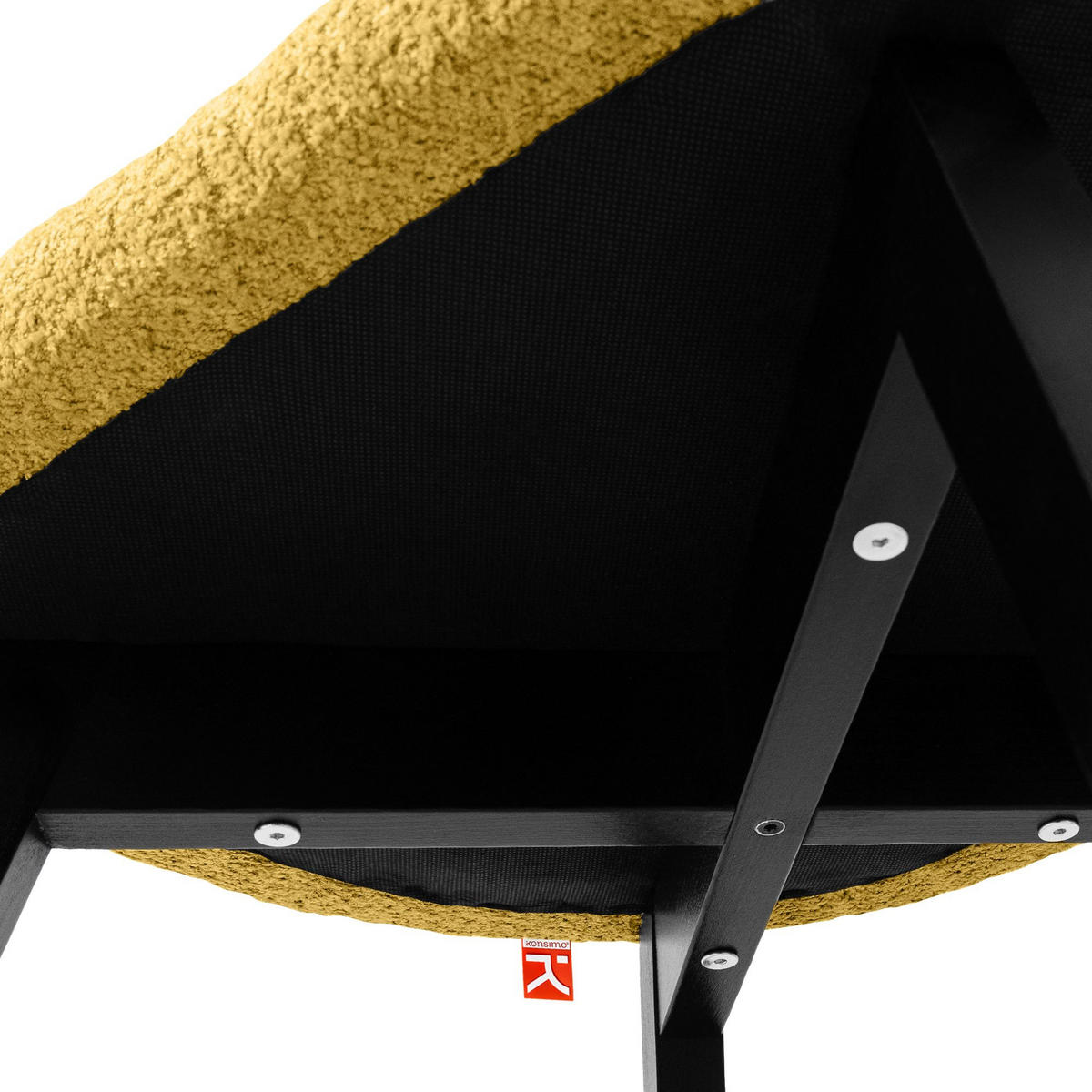 POLSTERSTUHL LONIS Esszimmerstühle 2er Set - Schwarz/Honig, Holz/Textil (55/82/54cm) - KONSIMO®