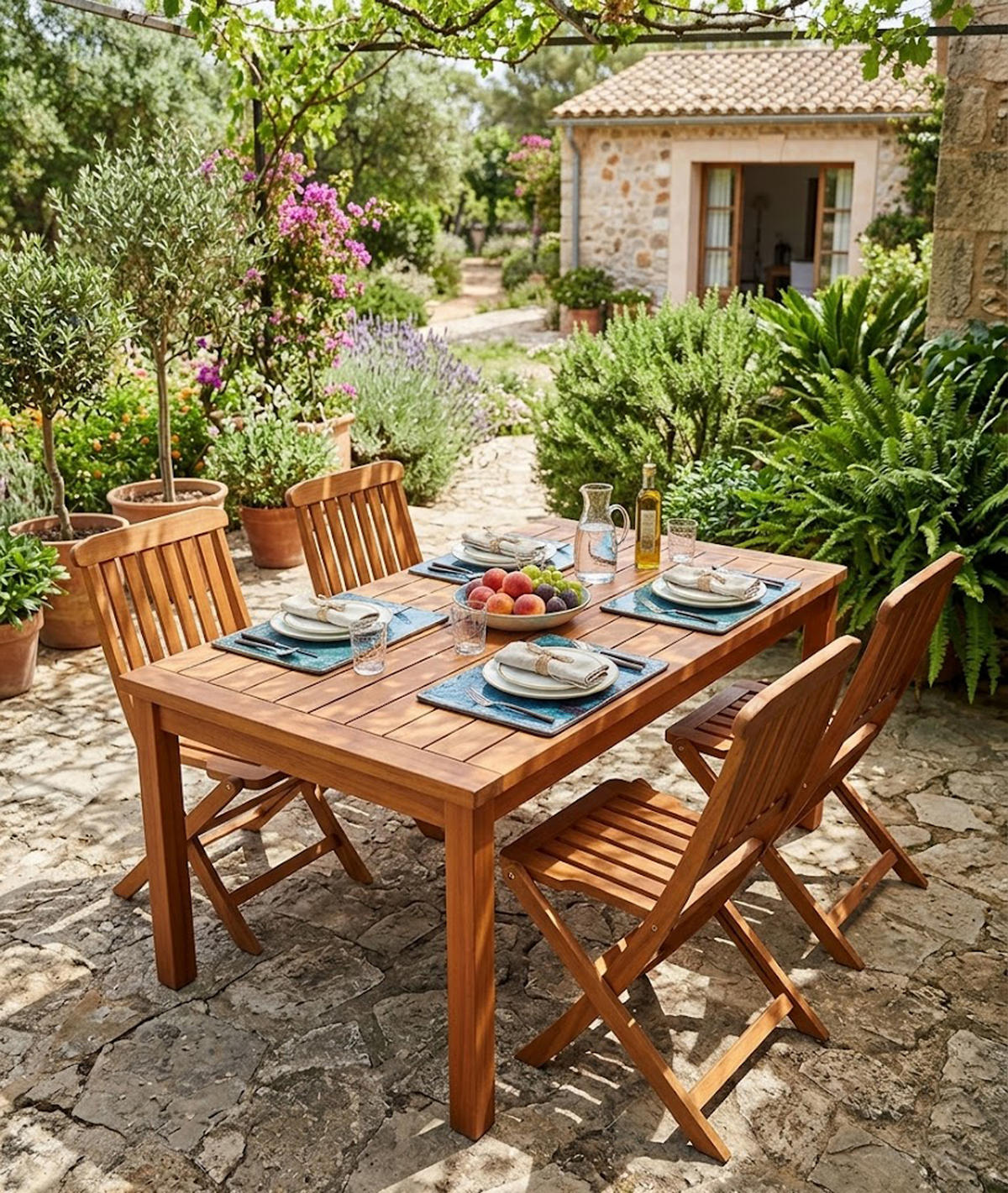 HOCKERBANK Solano 120 cm - 2-Sitzer - Eukalyptus - Braun, Holz (120/45/40cm) - TPFGarden