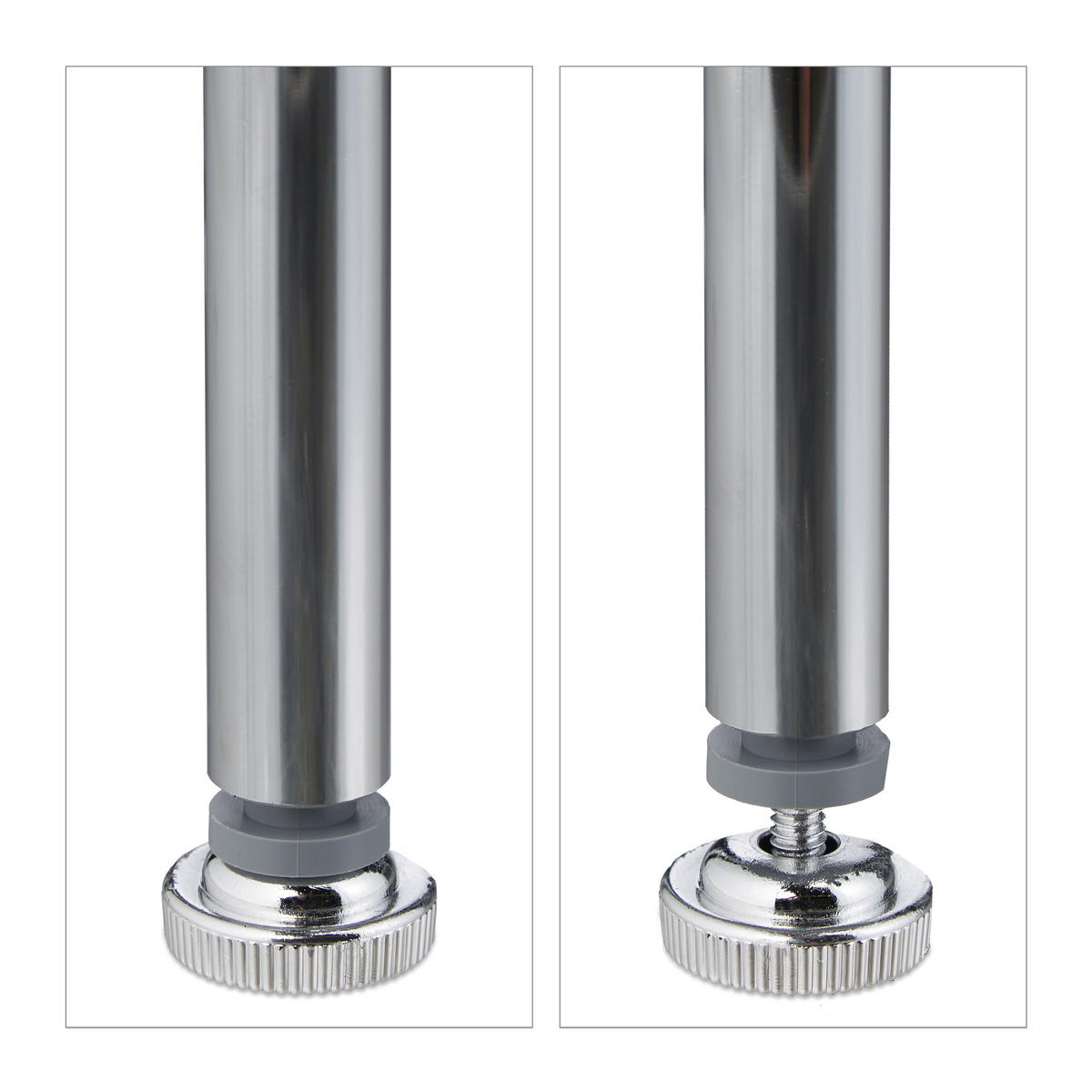 POLICA na práčku - strieborná, kov/plast (67/162.5/30cm) - Relaxdays