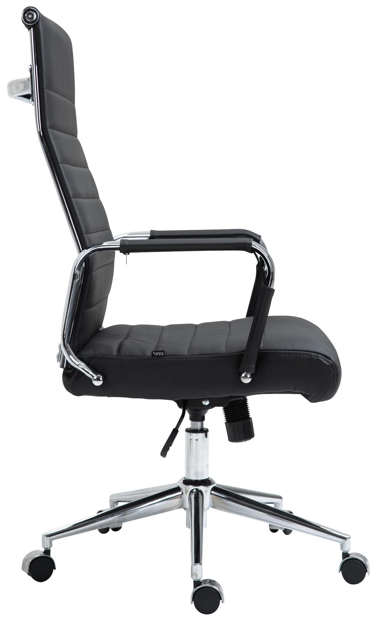 KONTORSSTOL Kolumbus äkta läder - Kromfärg/Svart, Läder/Metall (58/105/66cm) - CLP