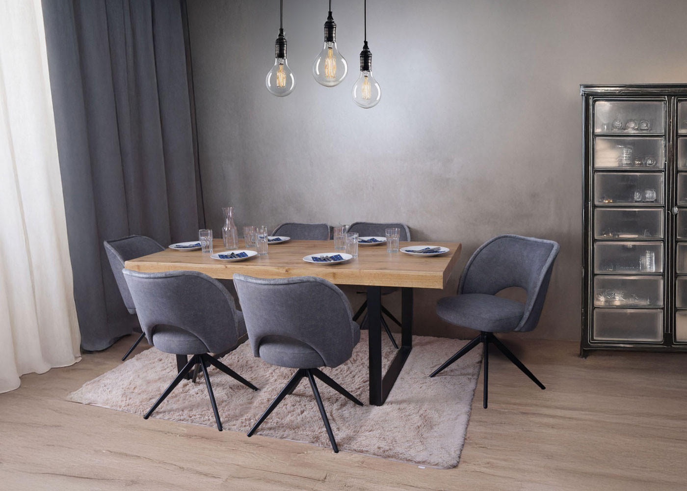 ESSZIMMERSTUHL Grau 6er-Set - Grau, Textil (54/84/60cm) - MCW