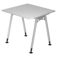 SCHREIBTISCH Serie-A 80/80/74 cm in Grau - Grau, Holzwerkstoff (80/80/74cm) - bümö