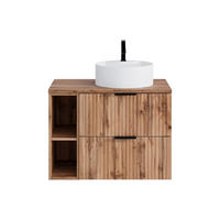 EINZELWASCHTISCH - 80 cm x 46 cm - Holz, Platte - Naturfarben Hell - ZEVARA - Naturfarben, Holz (80/57/46cm) - Vente-Unique