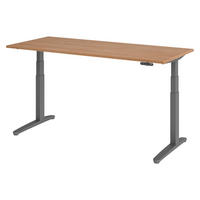 SCHREIBTISCH elektrisch XBHM 80/180/74 cm in Nussbaumfarben/Graphitfarben - Nussbaumfarben/Graphitfarben, Holzwerkstoff (80/180/74cm) - bümö