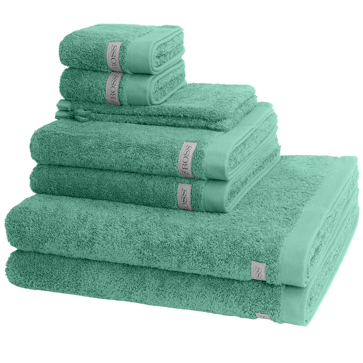 FROTTIERSET Sinfonie 8-teilig - Türkis, Textil (50/100cm) - Ross