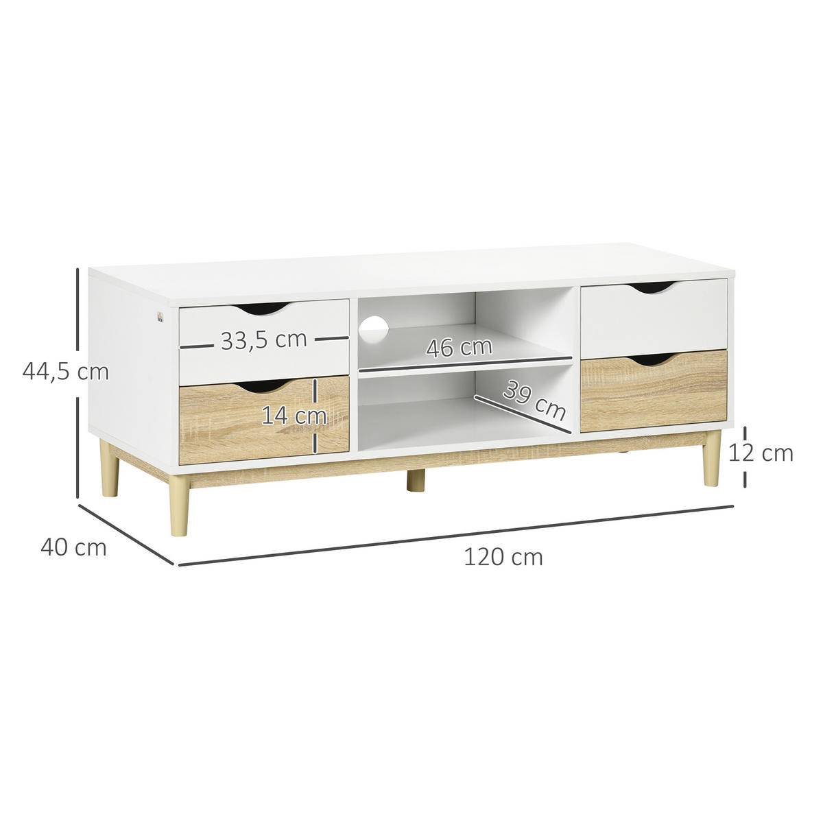 TV-MÖBEL Multicolor 1 Stück - Multicolor, Holzwerkstoff (120/44.5/40cm) - GiPP