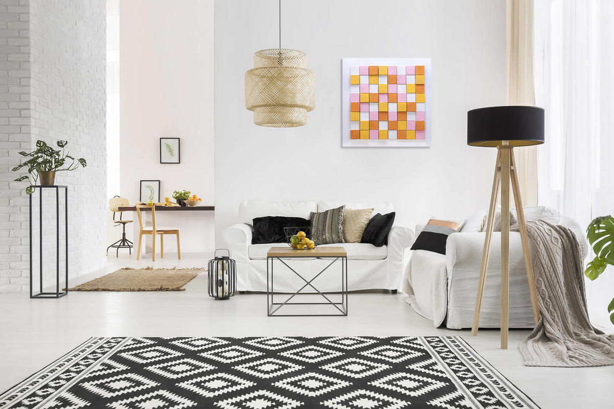HOLZBILD Bunt 80/80 cm - Multicolor, Holz (5.57/80cm) - KUNSTLOFT
