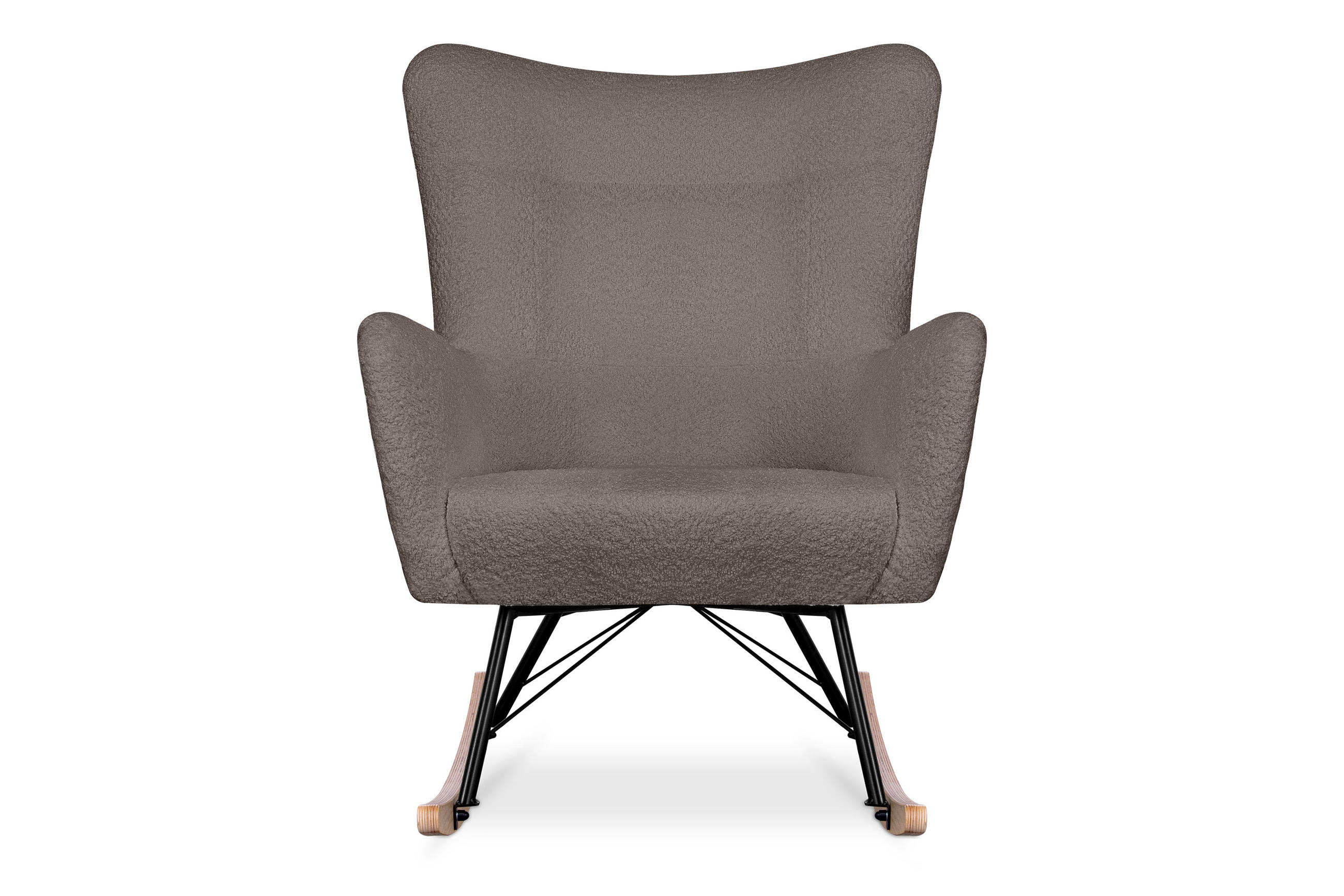 SCHAUKELSESSEL ADDUCTI breiter Sitz für mehr Komfort, Braun - Eichefarben/Braun, Holz/Textil (75/94/112cm) - KONSIMO®
