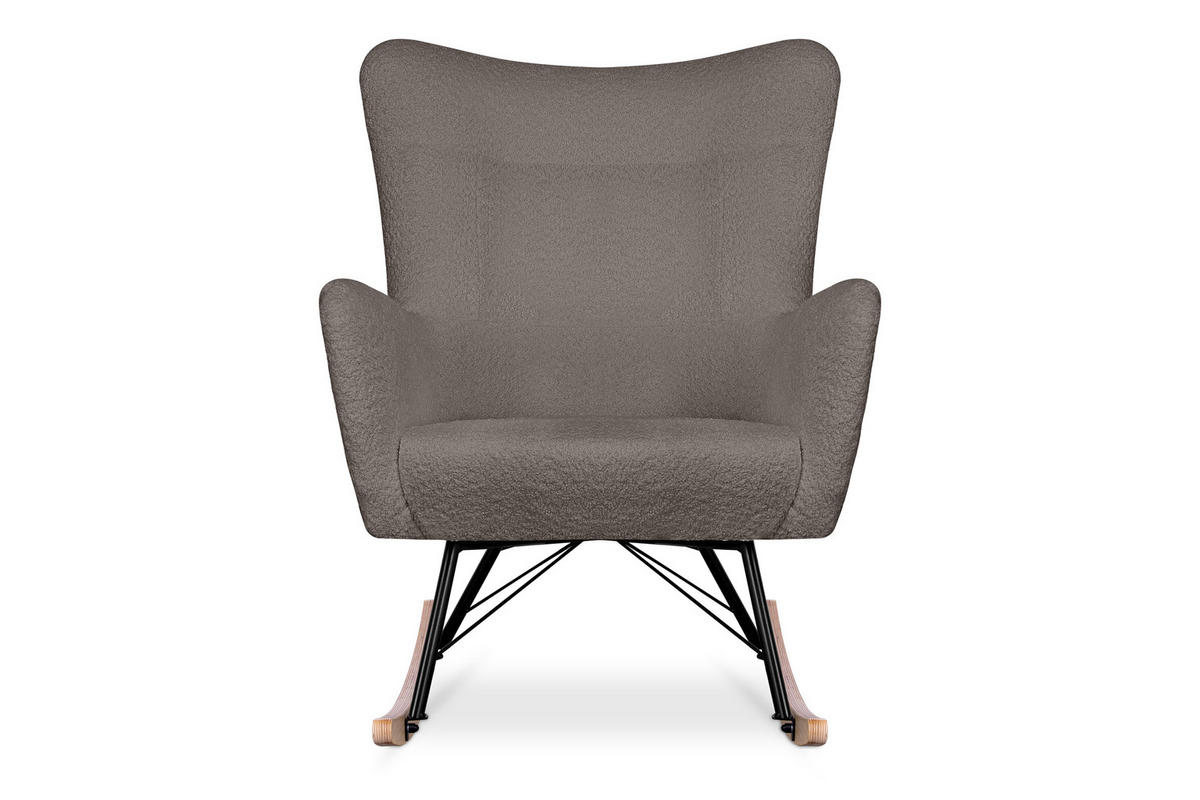 SCHAUKELSESSEL ADDUCTI breiter Sitz für mehr Komfort, Braun - Eichefarben/Braun, Holz/Textil (75/94/112cm) - KONSIMO®