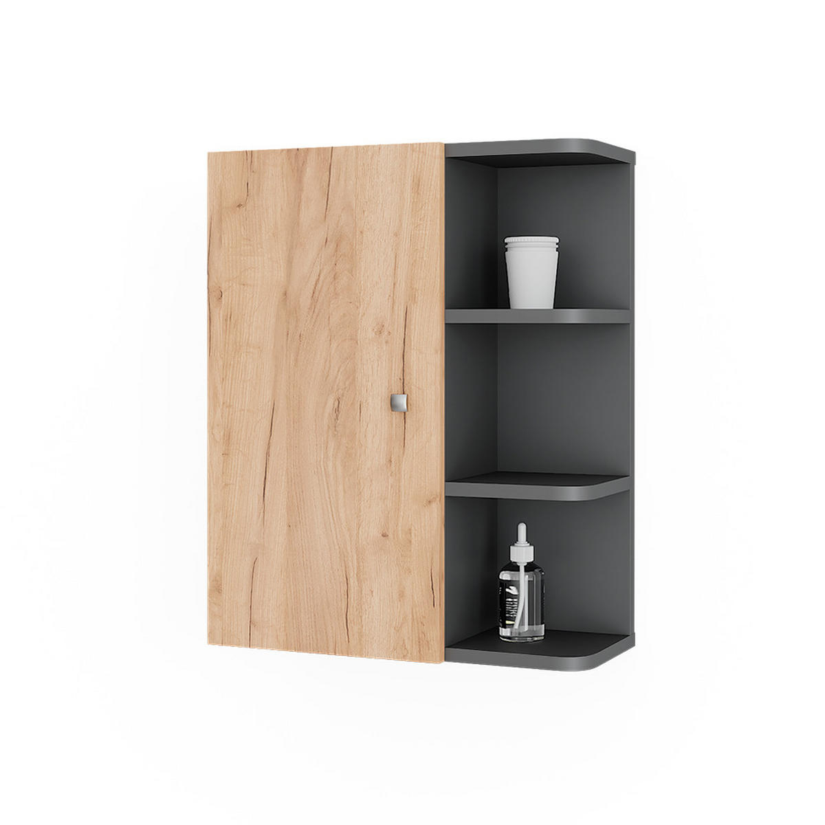 HÄNGESCHRANK Fynn Anthrazit 47.2 x 59.2 cm - Honigeiche/Anthrazit, Holzwerkstoff (47.2/59.2/20.8cm) - Vicco