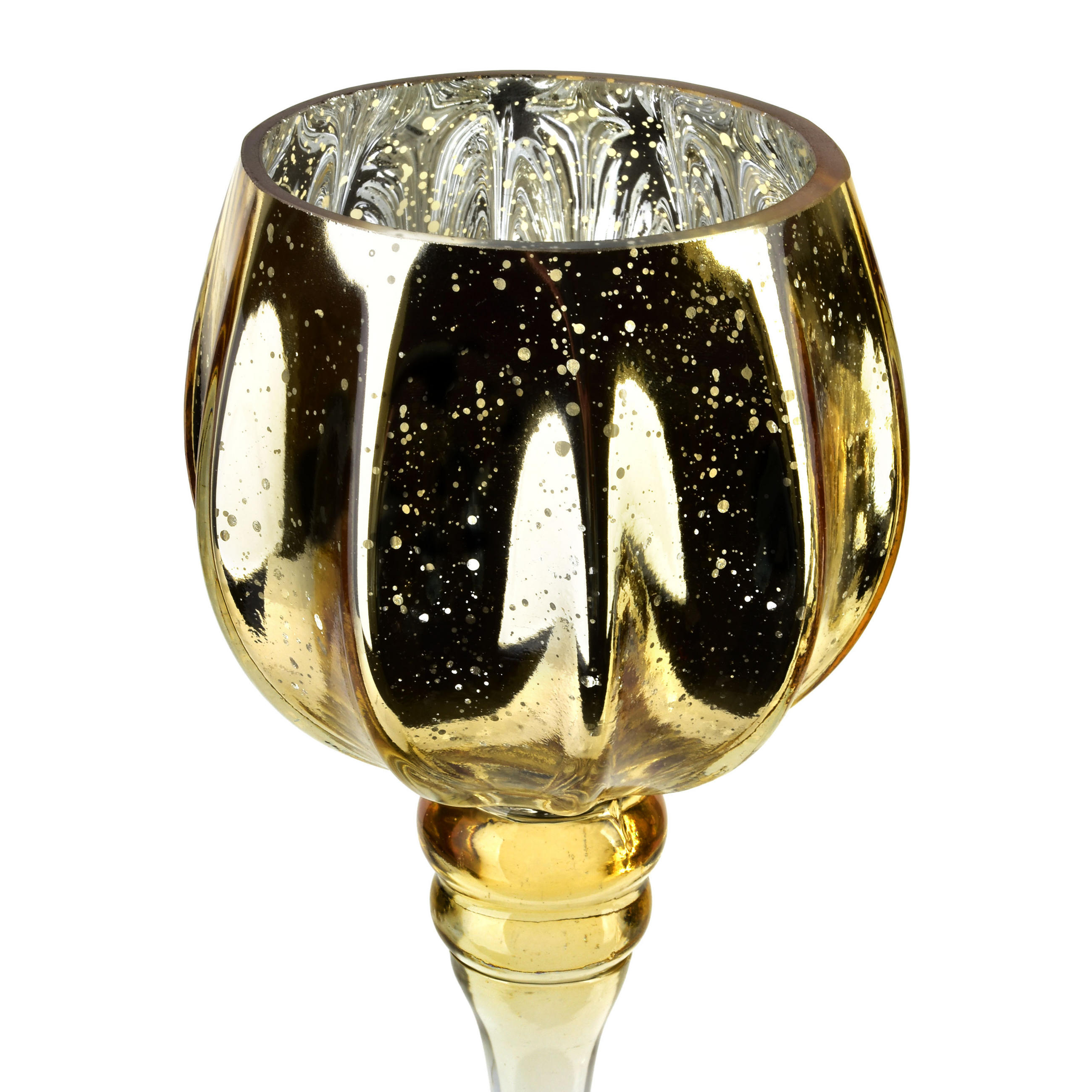 KERZENHALTER Donna Gold 12x12x27 cm Glas - Goldfarben, Glas (12/27/12cm) - Mondex
