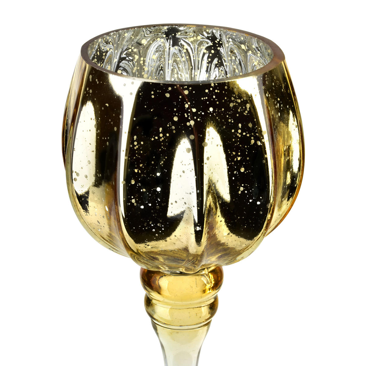 KERZENHALTER Donna Gold 12x12x27 cm Glas - Goldfarben, Glas (12/27/12cm) - Mondex