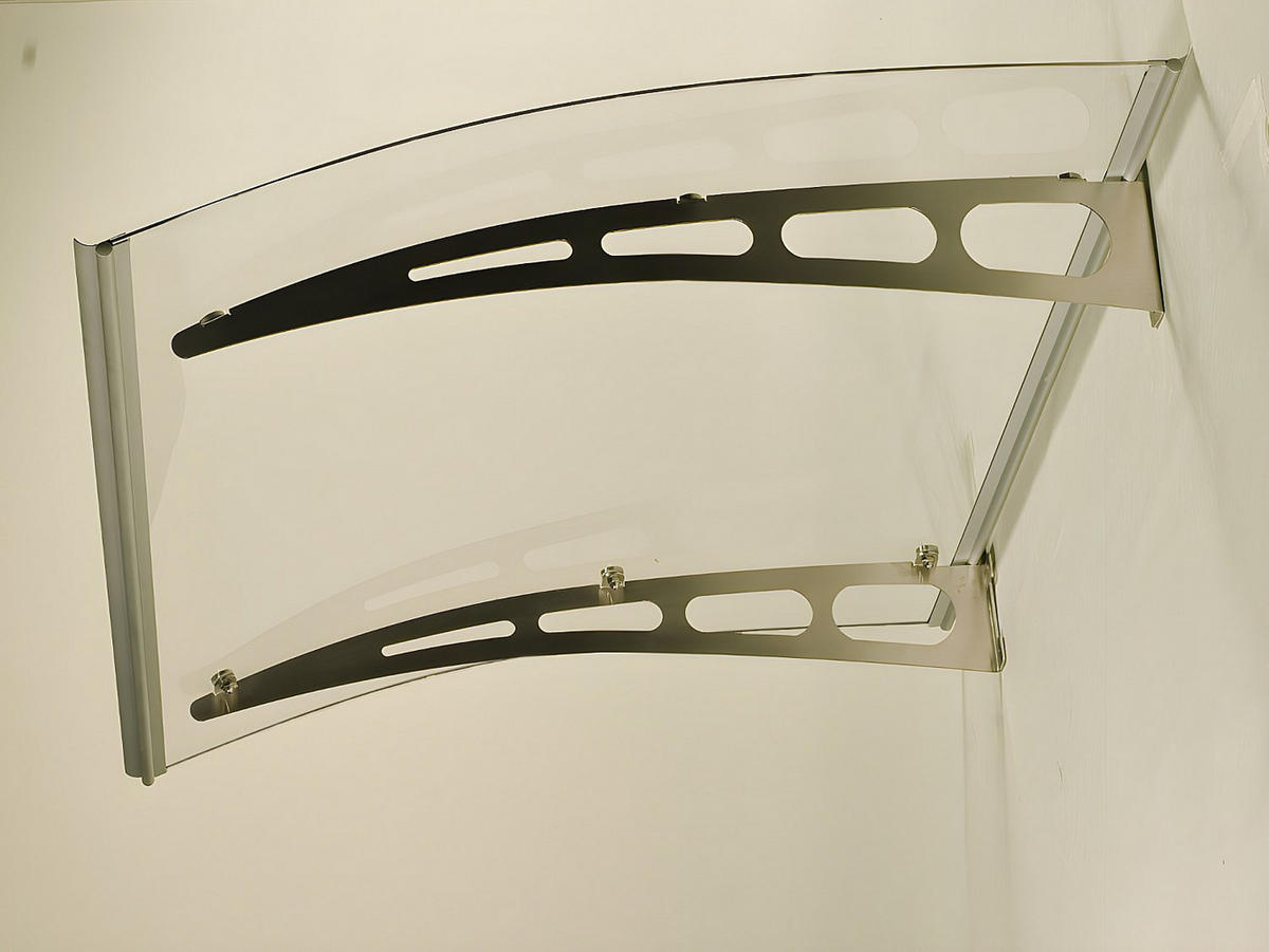 VORDACH Aluminium geschwungen - Grau - 150x90 cm - NEONA - Grau, Kunststoff (150/15/90cm) - Vente-Unique