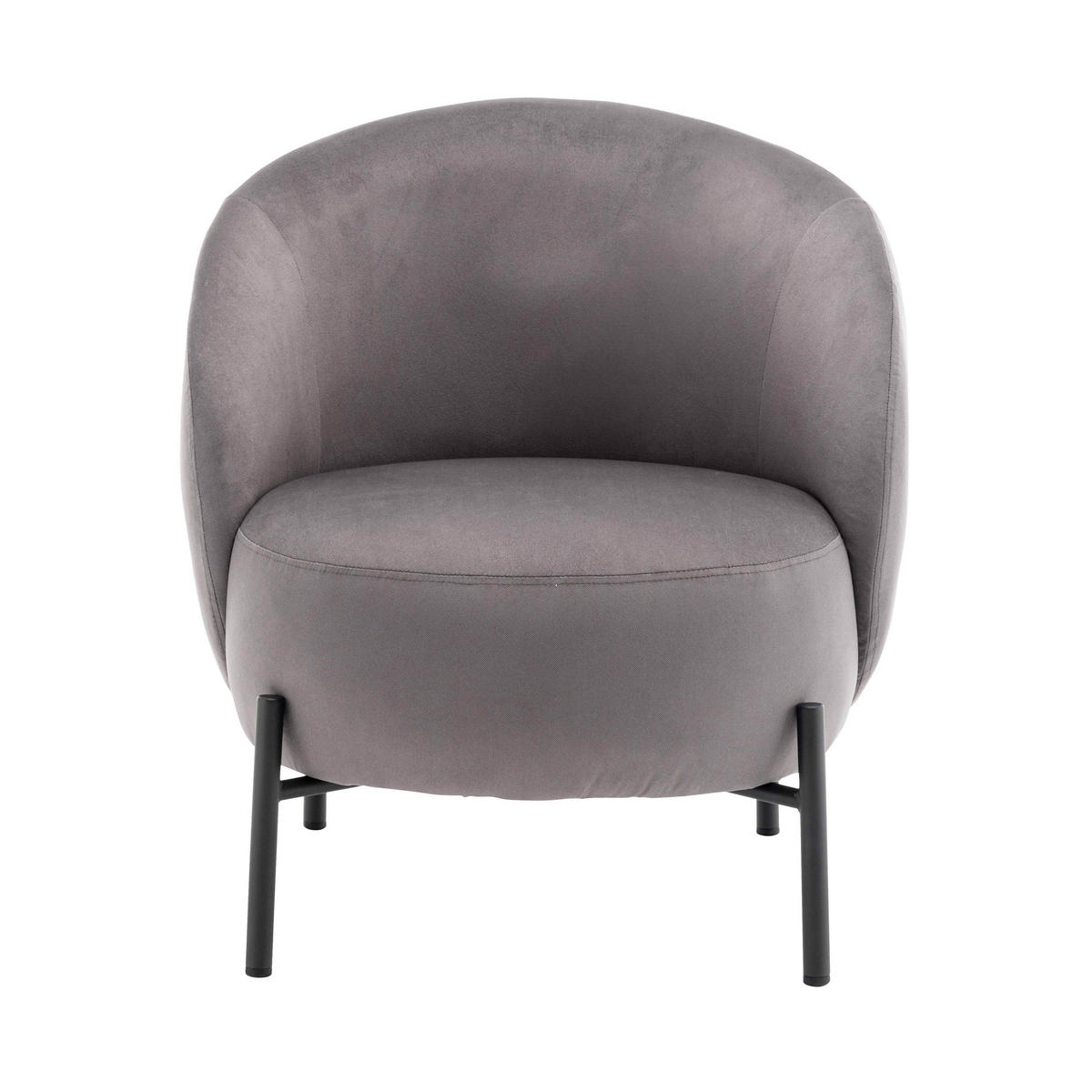 RELAXSESSEL, Grau - Grau, Textil (66/76/73cm) - Oviala