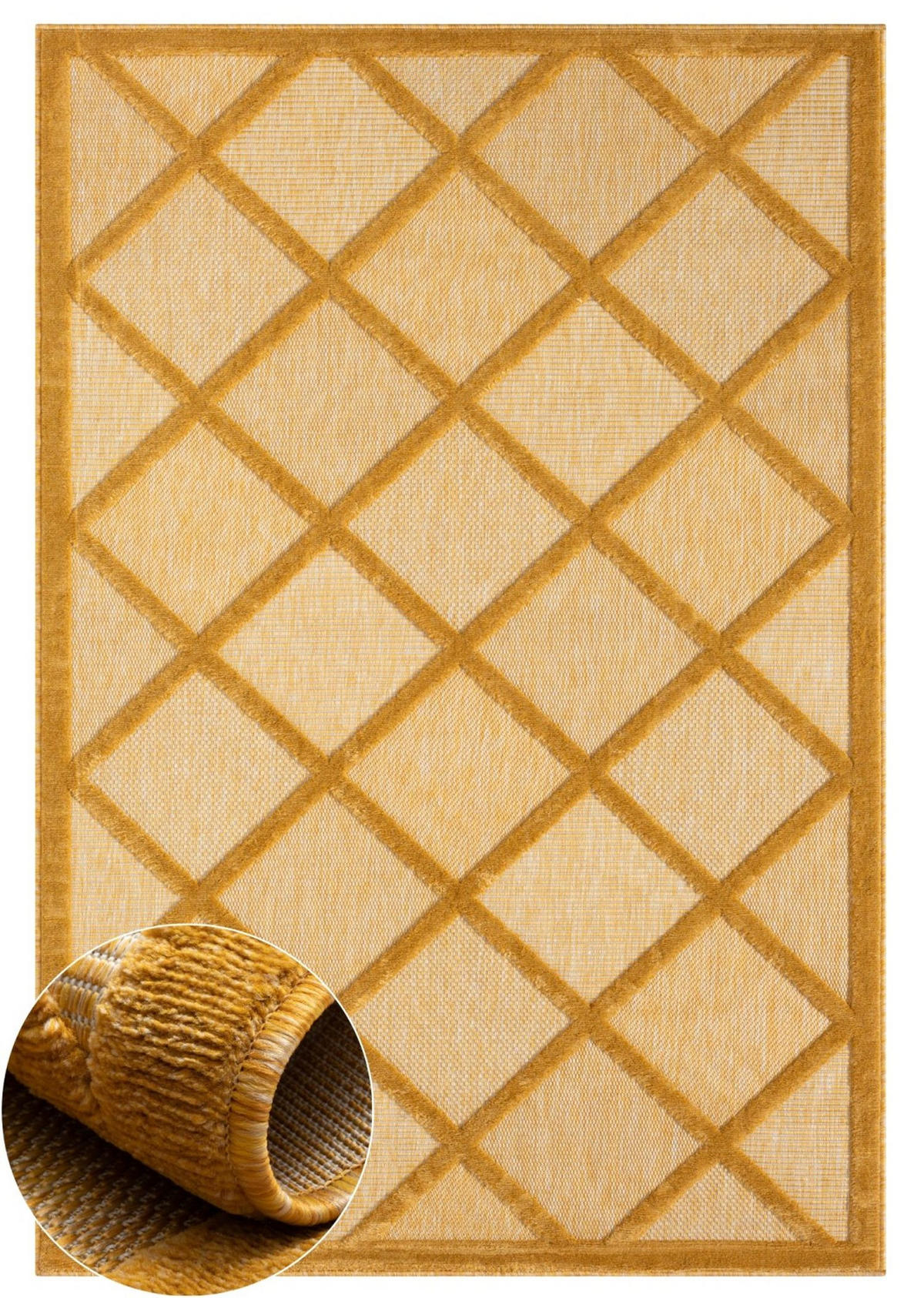 OUTDOORTEPPICH Lotta III Currygelb,Beige,Creme 100/160 cm - Currygelb, Textil (100/160cm) - My-Rug