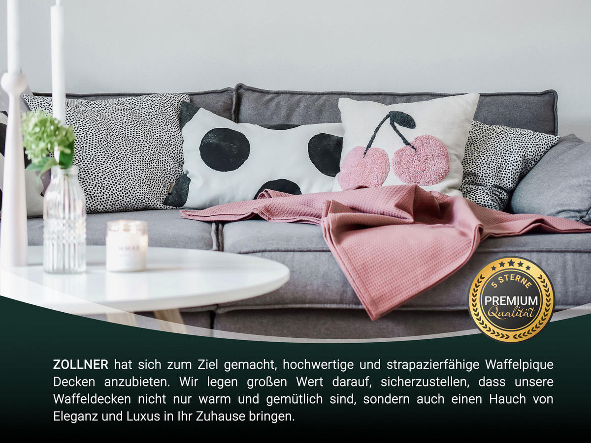 KUSCHELDECKE, 150x200 cm, 100% Baumwolle, Rosa - Altrosa, Textil (150/200cm) - Zollner
