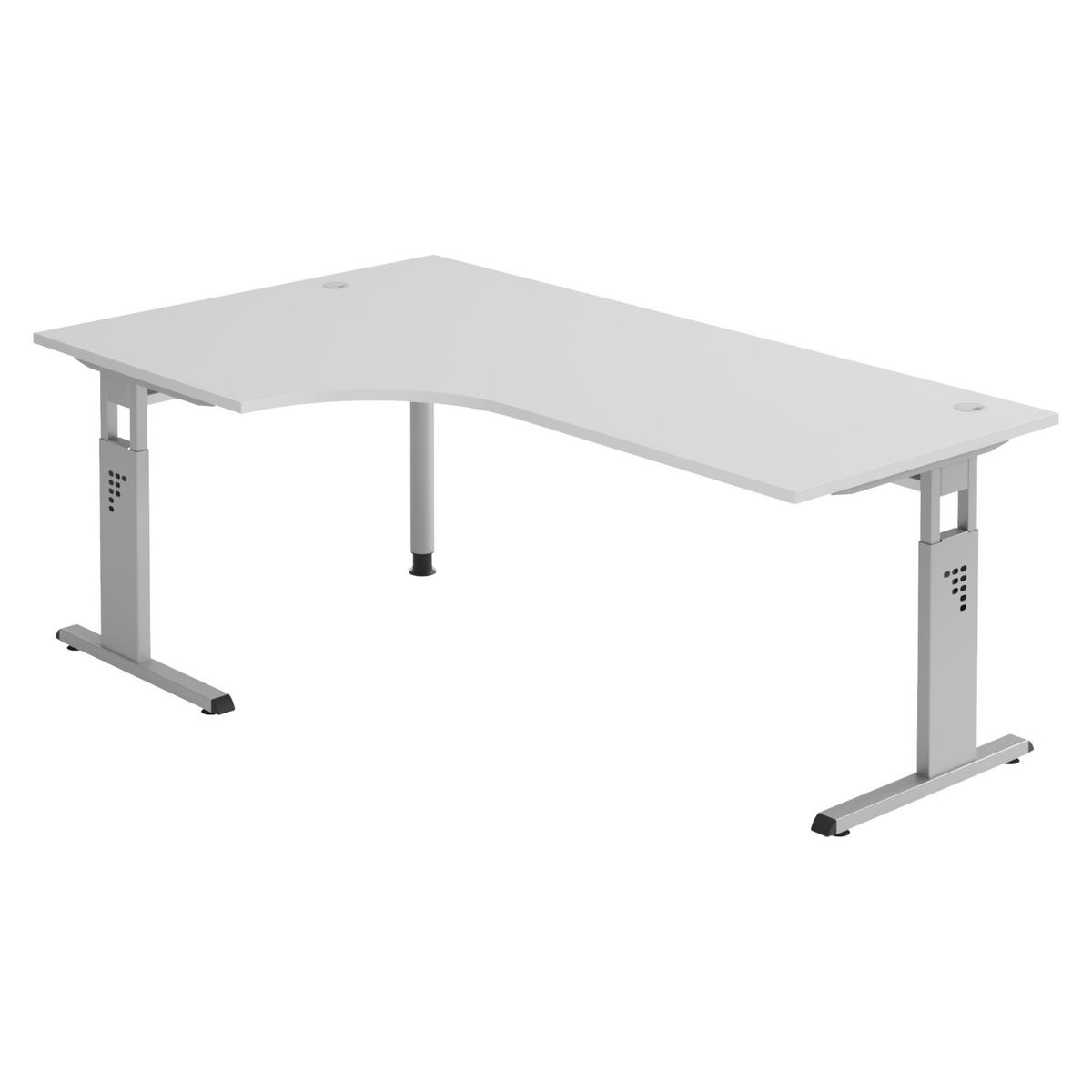 SCHREIBTISCH Serie-O 120/200/74 cm in Grau/Silberfarben - Silberfarben/Grau, Holzwerkstoff (120/200/74cm) - bümö