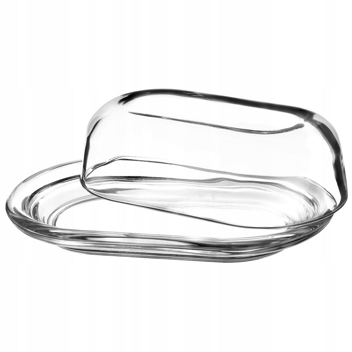 BUTTERDOSE aus Glas mit Deckel, 20 x 13 cm - Transparent, Glas (13/6.5/20cm) - KADAX