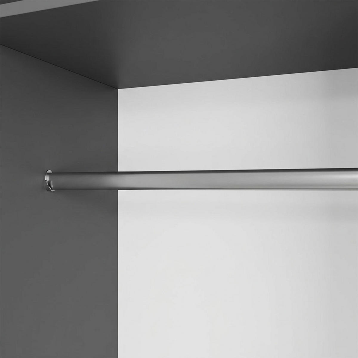 SCHWEBETÜRENSCHRANK Debra 240/216/61 graphit mit Spiegel - Graphitfarben, Holzwerkstoff (240/216/61cm) - Beautysofa