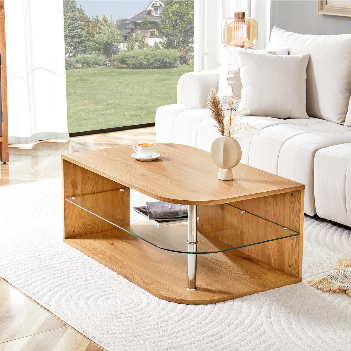 COUCHTISCH Naturholzfarben 100/60/42 cm - Naturfarben, Holzwerkstoff (60/100/42cm) - PANGIVO